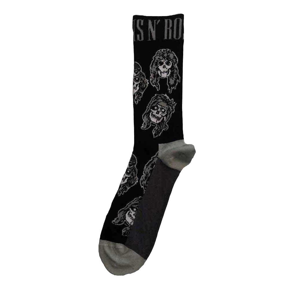 Guns N Roses Unisex Adult Skulls Band Monochrome Ankle Socks