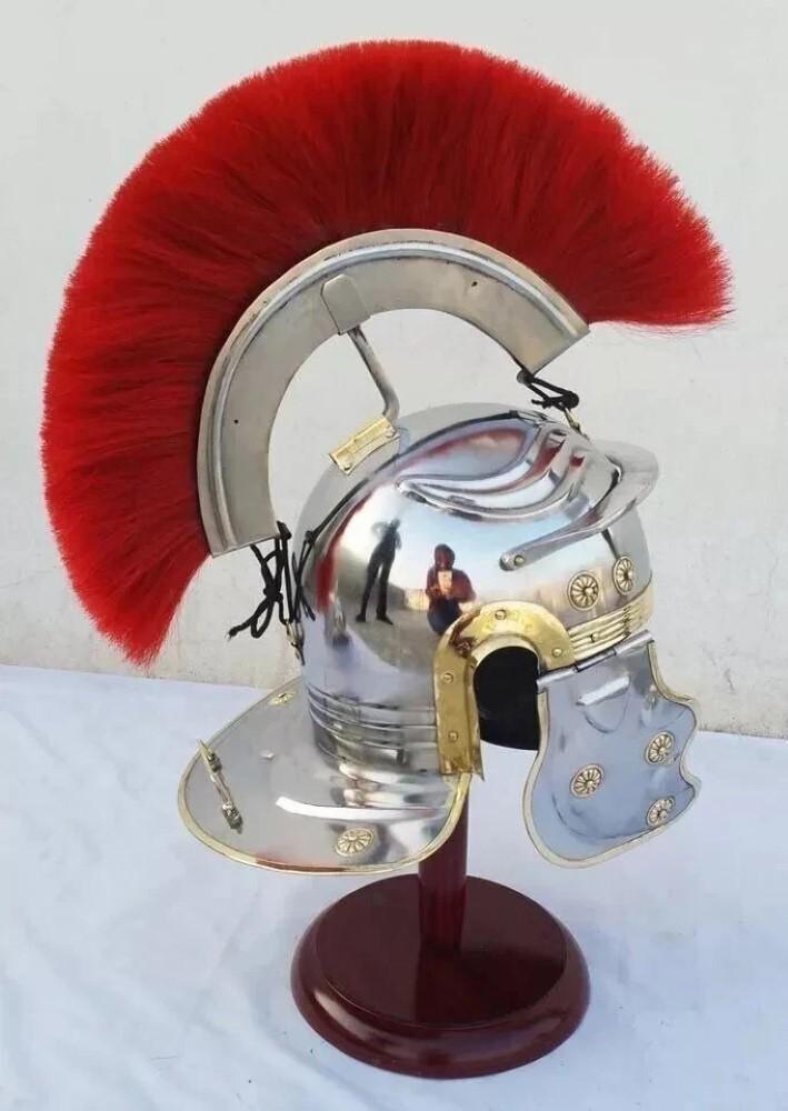 Medieval 18G Mild Steel Roman Imperial Gallic Centurion Armor Helmet