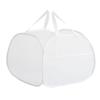 Pop Up Hamper 90L Foldable Breathable Mesh Laundry Basket with Handle and Side Pocket for Clothes and Storage White