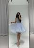 French Suspender Dress Birthday Dress Light Blue Sequined Tutu Dress Women's Light Luxury Niche Short Dress New