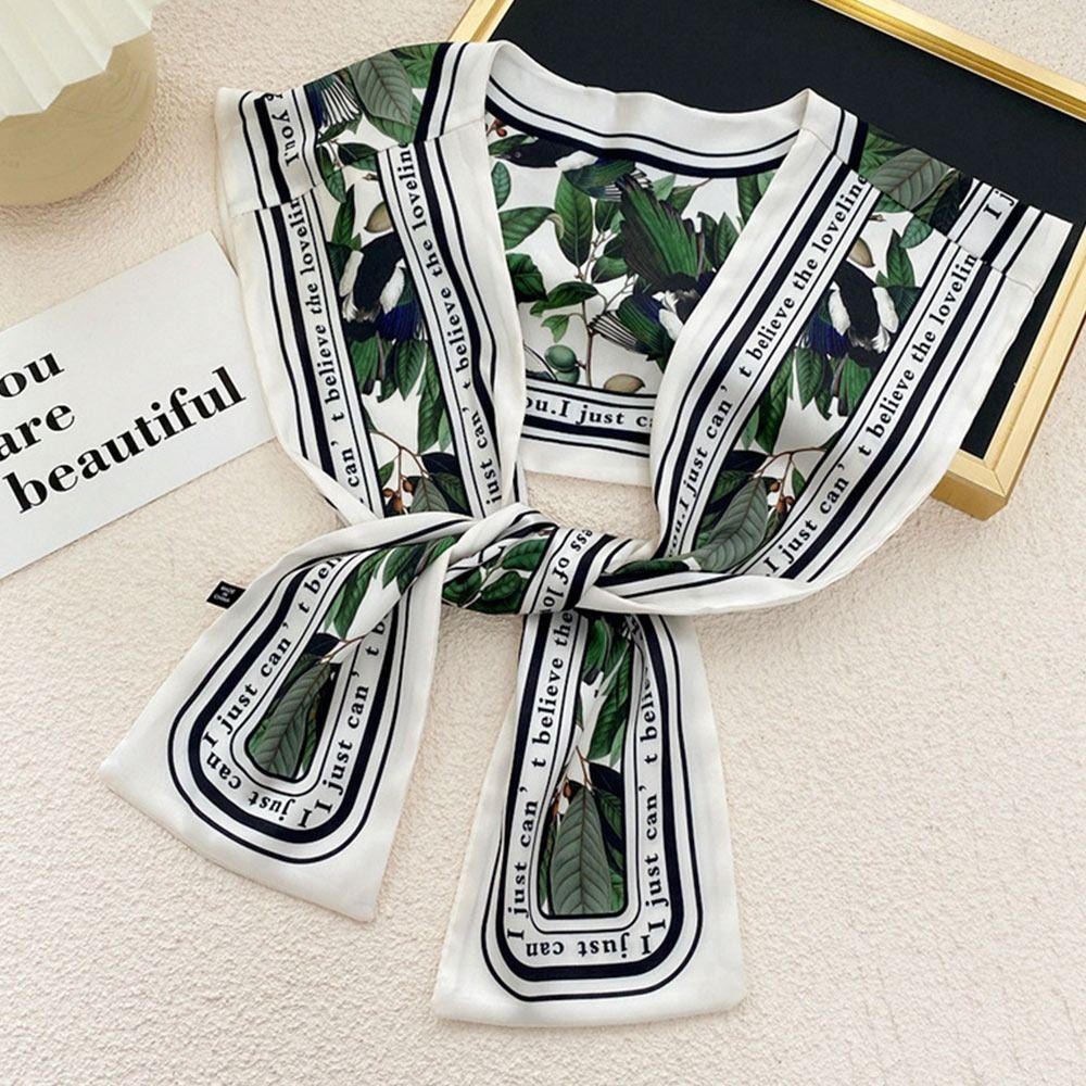 Cloak Oil Painting Shawl with Tie Multicolor Breathable Sle Silk Scarf Short Fake Collar Decorative Air Conditioned Room