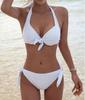 Solid Color Sexy Triangle Bikini - Two-Piece Backless Beach Swimwear