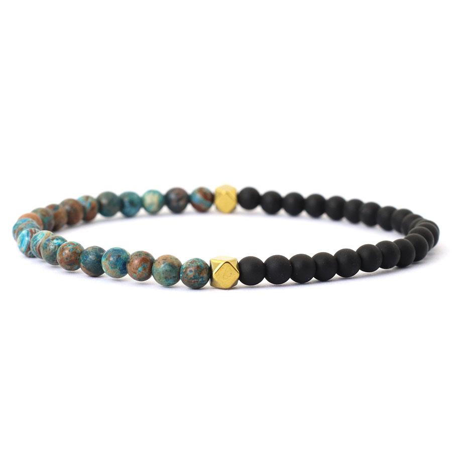 Noter New 4mm Bracelet Beads Men Classic Bicolor YingYang Stone Braclet Meditation Jewelry Pulsera Hombre Tiger Eyes Braslet
