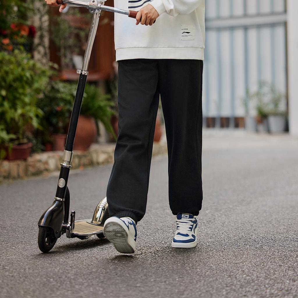 Li Ning Sports Lifestyle Series Anti-Static Warm Comfortable Fleece Casual Pants Men Bottoms Black AKLU917-2