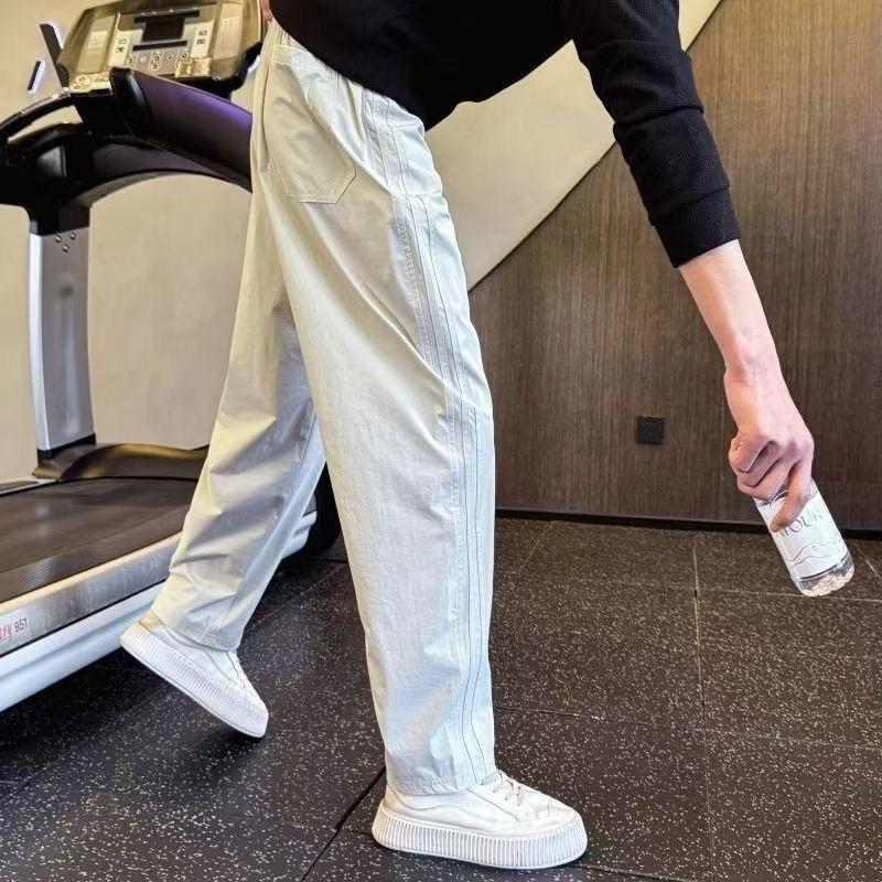 Summer straight casual quick-drying pants men's high-end trendy sports pants new ruffian handsome trend thin trousers