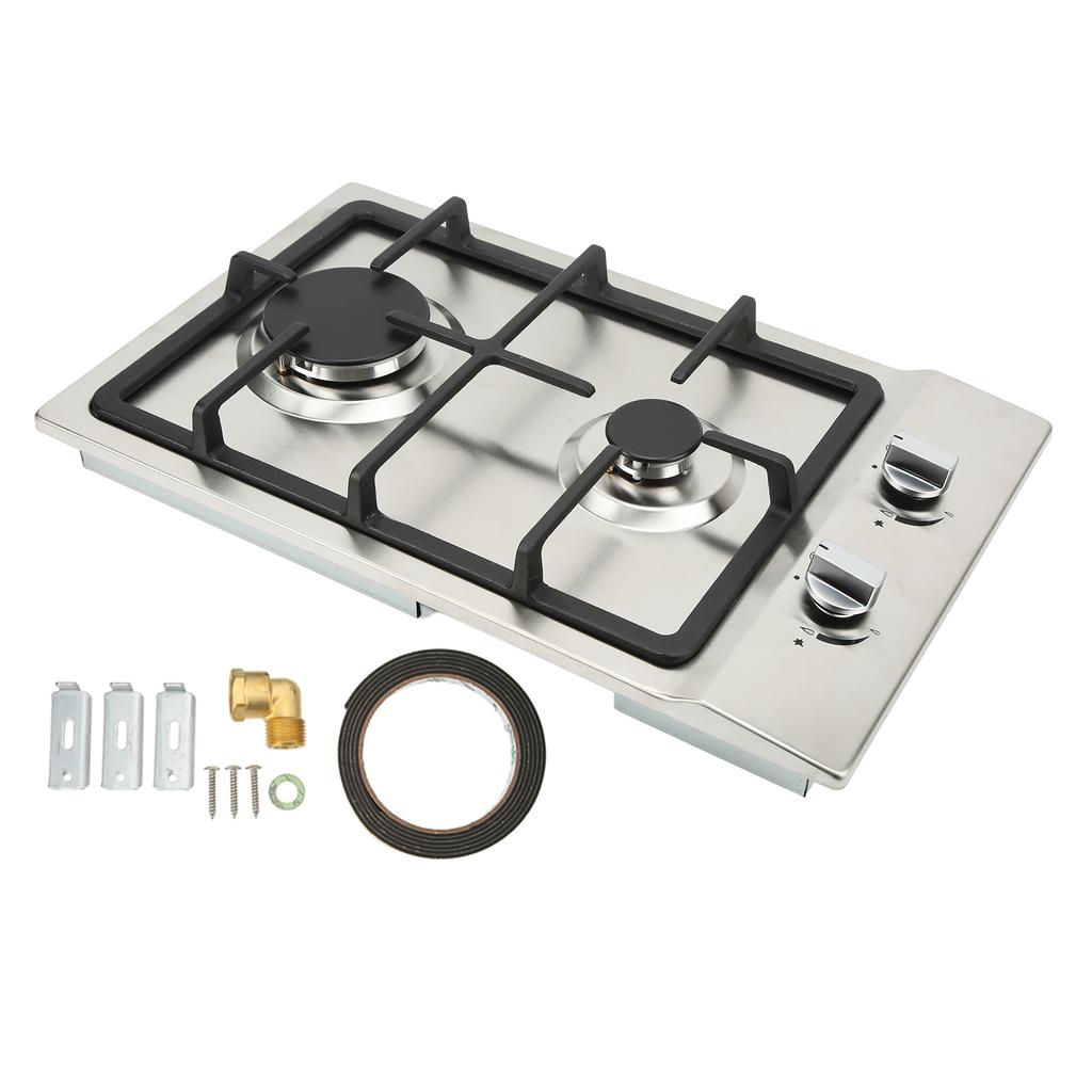 2 Burners Gas Stove Gas Cooktop 2.5KW 2.3KW LPG NG Dual Fuel Built In Gas Hob Thermocouple Protectio