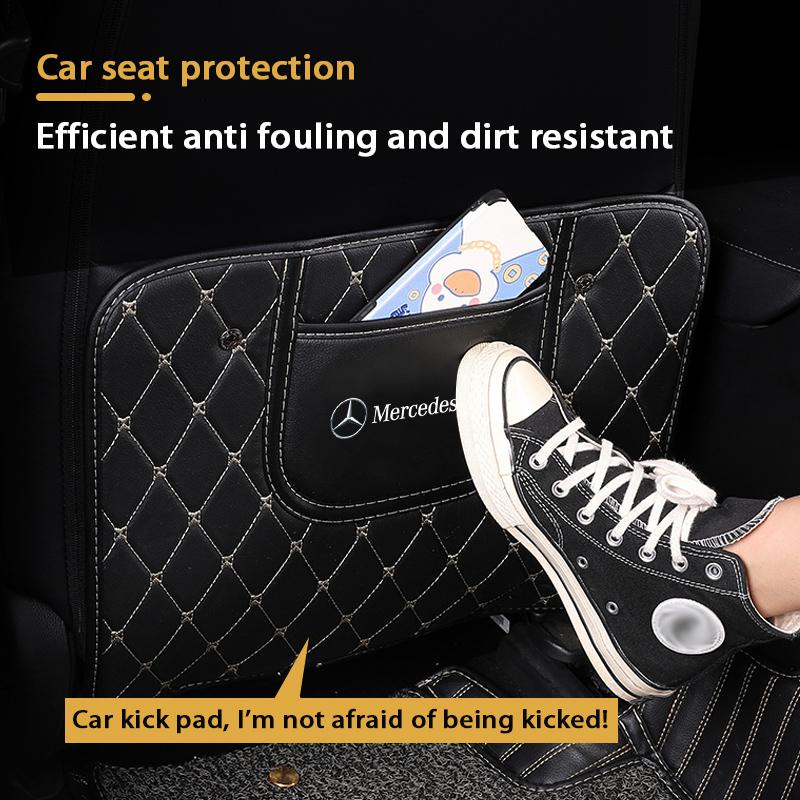 VFO1   Car Seat Back Anti Kick Mats Seatback Pad Protectors Cover Leather Interior For Mercedes Benz AMG A/B/C/E/S Class W203 W211 W212