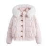 Winter new hooded big fur collar short cotton clothes Korean version student cotton clothes women's jacket short