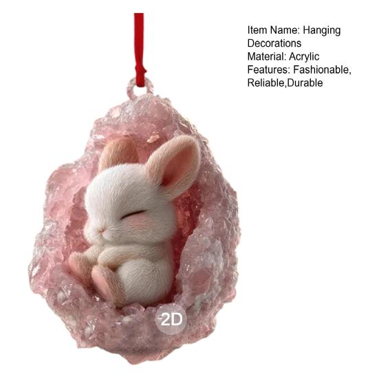 Forest Animal Ornaments 2D Acrylic Hanging Decor with Owl Squirrel Rabbit Designs Indoor Outdoor Christmas Tree Decoration