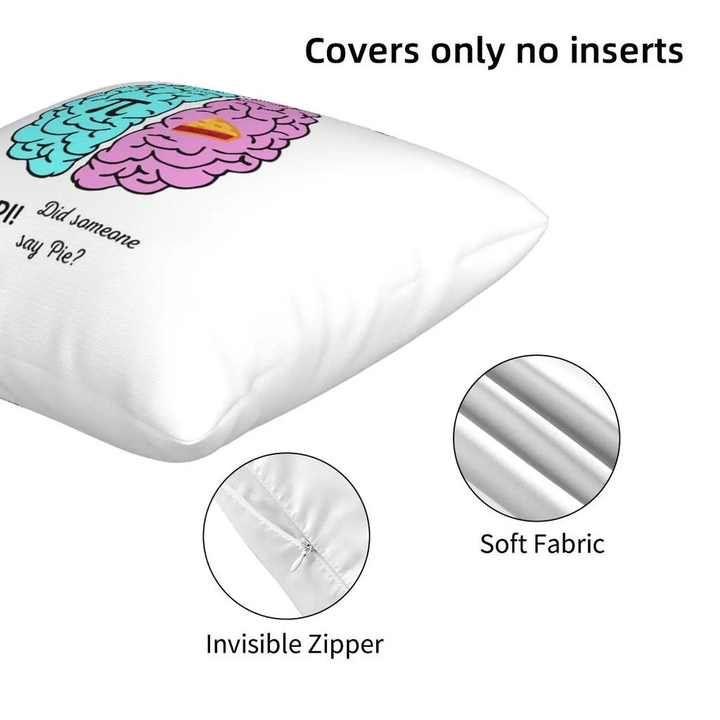 Left Right Brain Hemisphere Pi Pie Math Joke 2 Pcs Square Pillowcase Pillow Cover Cushion Decor Comfort Throw Pillow For Home