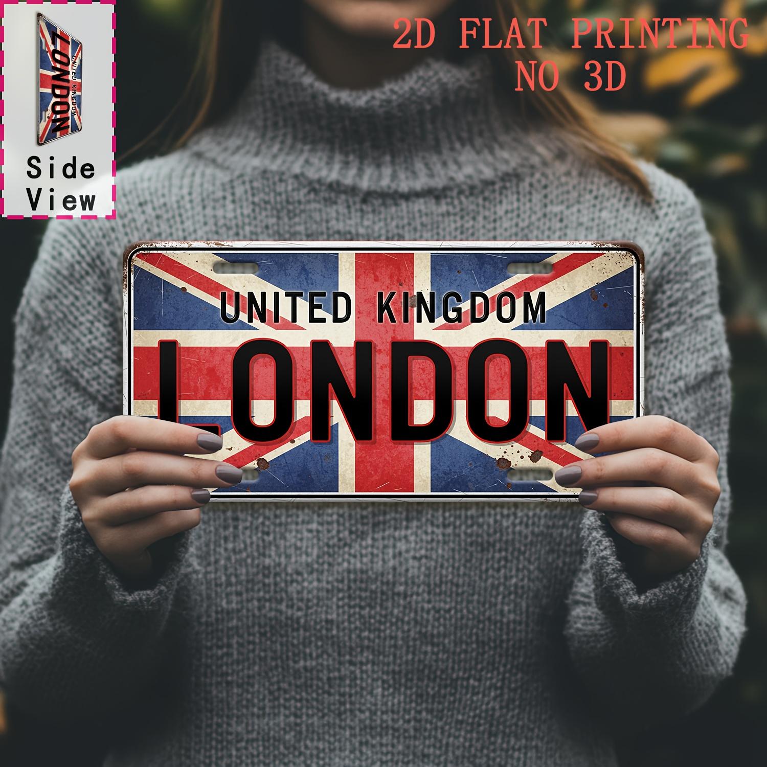 

D Flat D flat surface decorative only Outdoor Wall Decoration pc Vintage LONDON Aluminum License Plate(cm x 15x30cm(5.9x7.8inch)