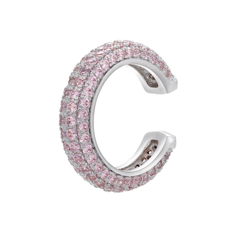 Bead Buckle Jewelry Micro-Inlaid Colored Diamond Ear Bone Clip Color Zirconium Simple Ear Clip Earrings Copper 18K Gold-Plated Ve131