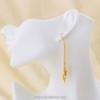 Gold Plated Cross-Border New Korean Fashion Trendy Earrings  Long Tassel Leaf Female Earrings Jewelry