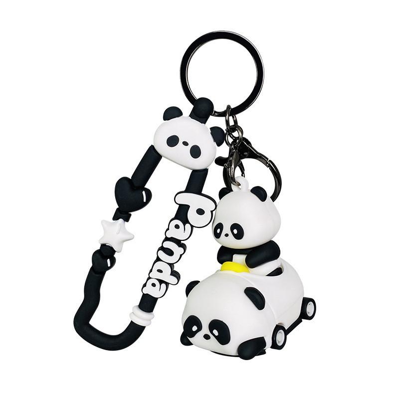 Panda Stylish Baby Bumper Car Keychain Perfect For Bags And Car Keys Silicone Accessory