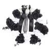 Halloween Kranz Totholz Plastikschädel Schwarz Weiße Blumen Deko Accessoire für Party Spukhaus