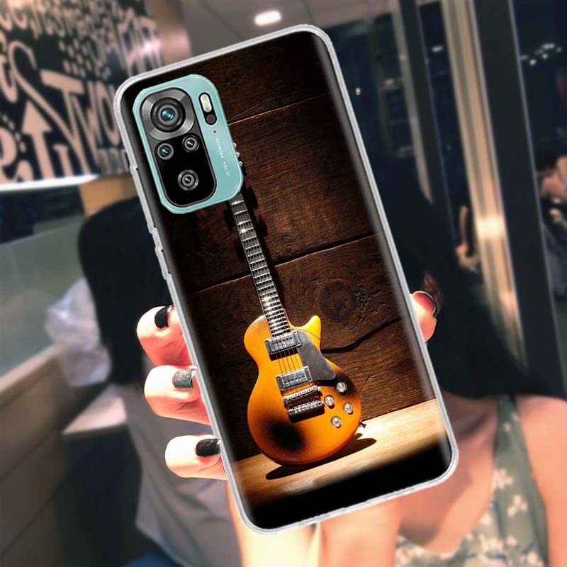 Retro Rock Music Electric Guitar Phone Case For Xiaomi Poco M6 X7 X6 X5 Pro X4 X3 GT F7 Mi F6 F5 F4 F3 F2 M5 M5S M4 F1 M3 Cases