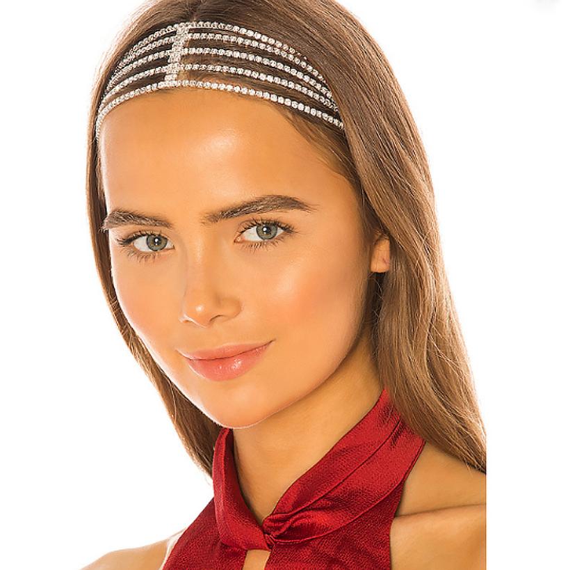 Multilayer Elastic Hairband for Women Lolita Jewel Rhinestone Chain Bead Headband Bridal Hair Accessories 2021  #0689