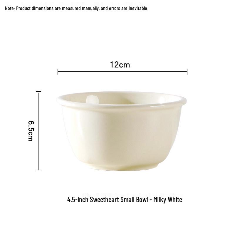 2025 Elegant Ceramic Rice Bowl: High-Value Cream Style Tableware for Home Use