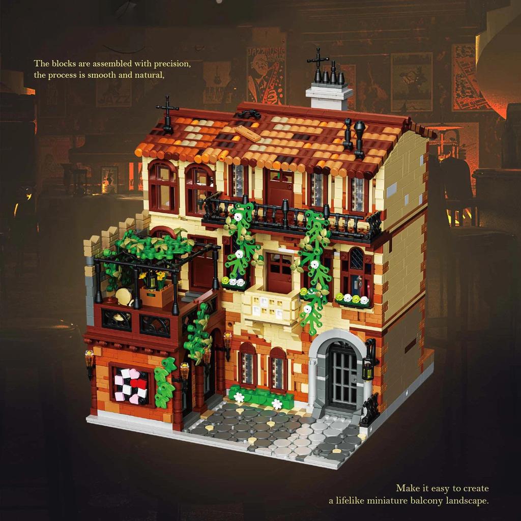 Non-Toxic 3800Pcs Classic Musical Theater Balcony Scene Building Blocks Architecture Model Bricks Desktop Decoration Kids Diy Toys Gifts
