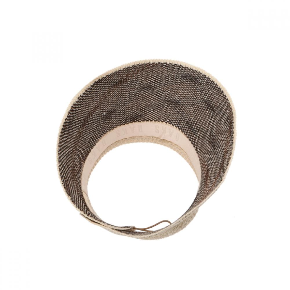 Daks Packable Brown Check Knit Sun Cap With Dd Metal Ornament