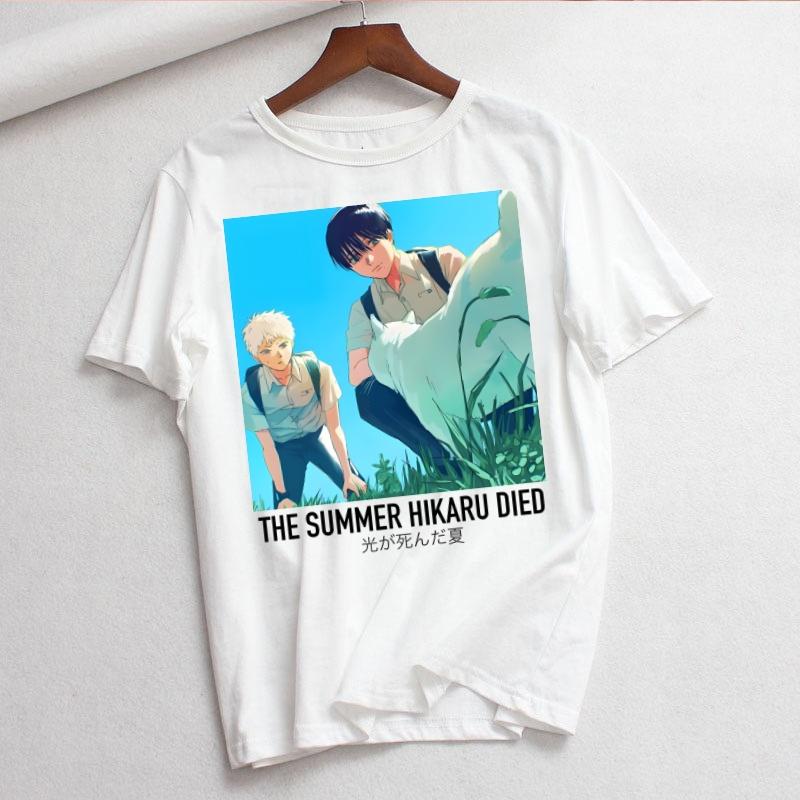 Летний Хикару Умер Хикару Ёсики Летняя Модная Рубашка Футболка с Графикой Женские Топы Базовые Футболки с Круглым Вырезом Забавные Футболки для Девочек 4XL