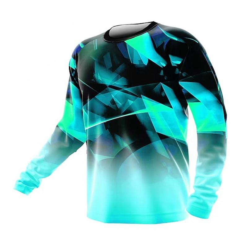Men's Daily Sports T-shirts Outdoor Running Fitness Breathable Long Sleeve T Shirts 3D Print Simple Tees Top Autumn Clothing