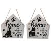 Wood Sign Cartoon Reusable Boxwood Eye-catching Dog Cat House Hanging Sign Garden Decoration