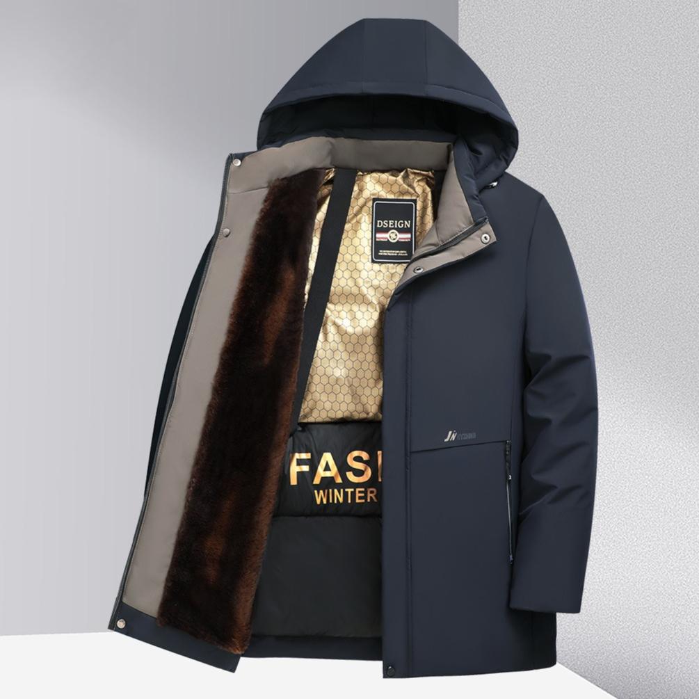 Men's Winter Warm Fleece Jackets Casual Windproof Outwear Coat With Pockets Hooded Work Jacket Windbreaker for Men Padded Thick Parka Thermal Jackets