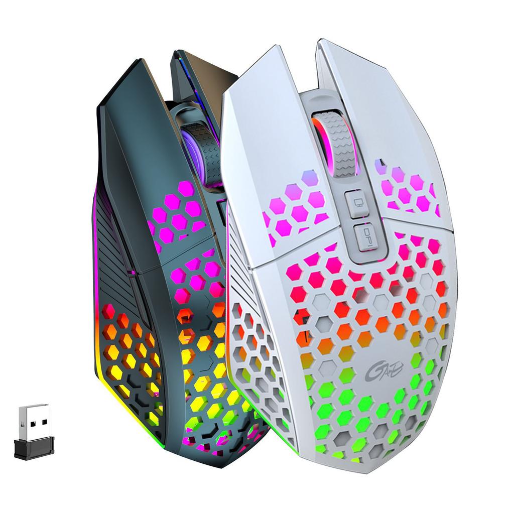 2.4G Rechargeable Wireless Mouse Hole Mouse 1600dpi Colorful Backlight