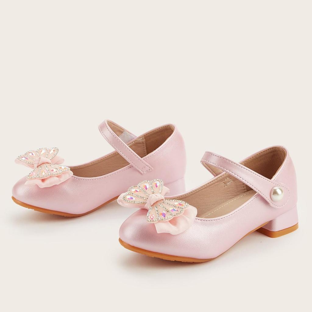 Collezione Inverno 2025: Tacchi Alti da Principessa per Bambina - Scarpe in Pelle con Fiocco per Bambini, alla Moda e Versatili
