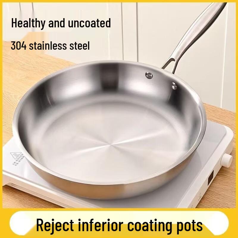 304 Stainless Steel Triple-Layer Non-Stick Frying Pan