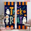 2pcs,2D Plane Printing Pattern Curtains Halloween Festivity Polyester Fabric (without Rod) Home Decor Use for Living Room &
