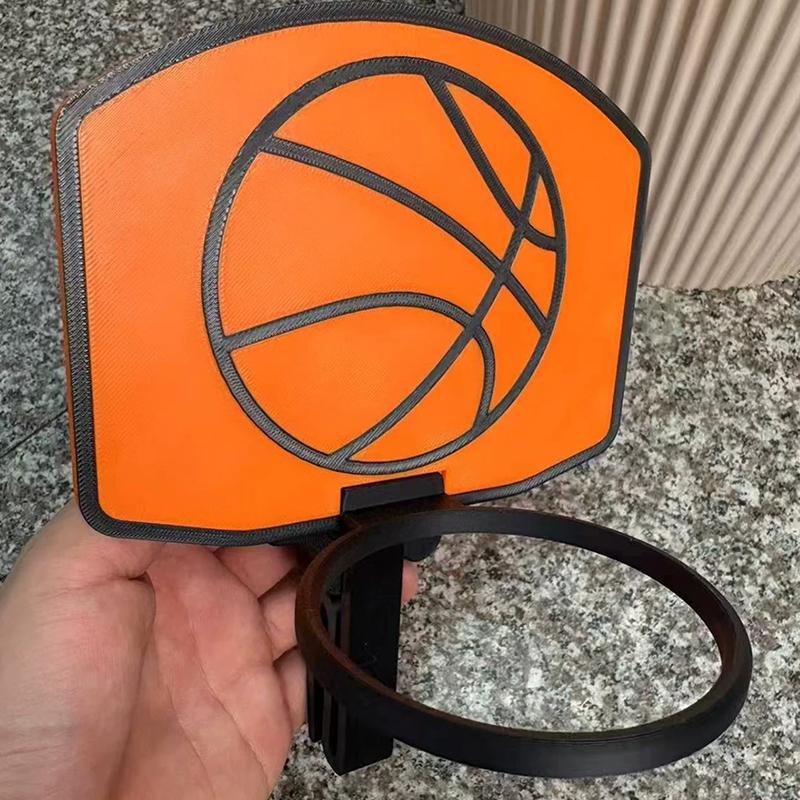Wall-Mounted Basketball Hoop Miniature 3D Printed Plastic Basketball System Suitable Waste Disposal Hoop Model