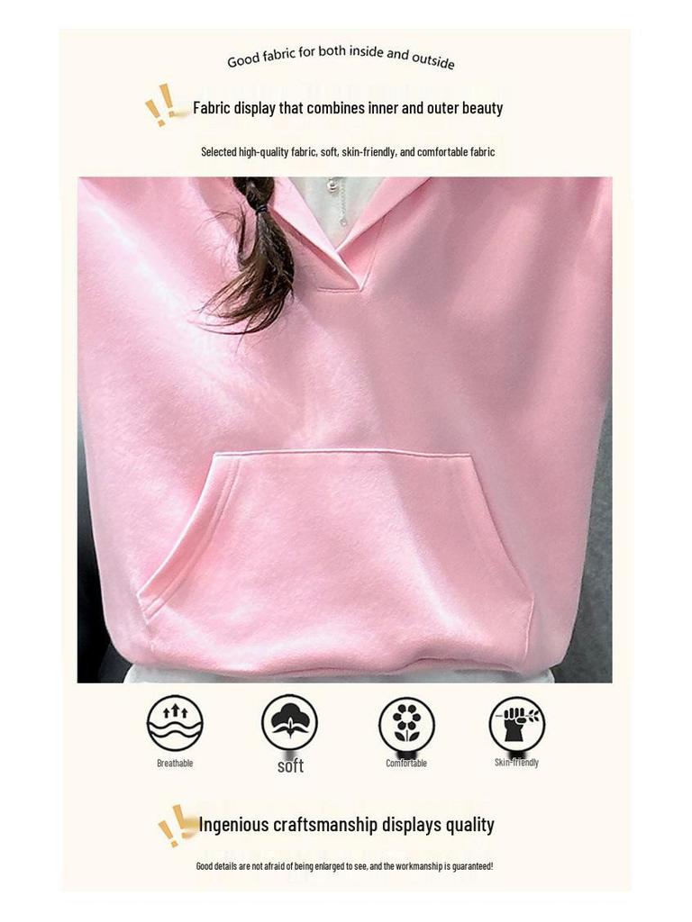Girls' 2025 Autumn Korean Style Sweatshirt Set - Trendy Base Layer for Big Girls