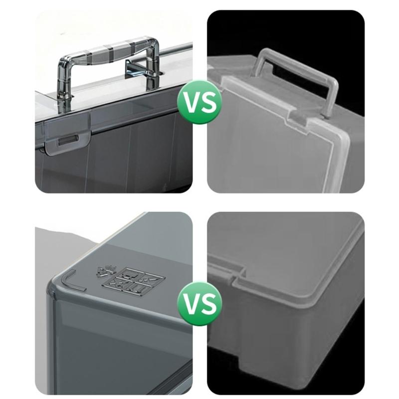 Clear Plastic Tool Box With Handle And Multiple Dividers Clear Parts Organizers For Industrial Parts And DIY Projects
