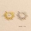 925 Silver Ear Needle Vintage Sun Hoop Earrings for Women Punk Hip Hop Sun Flower Big Earrings Fashion Jewelry Gifts