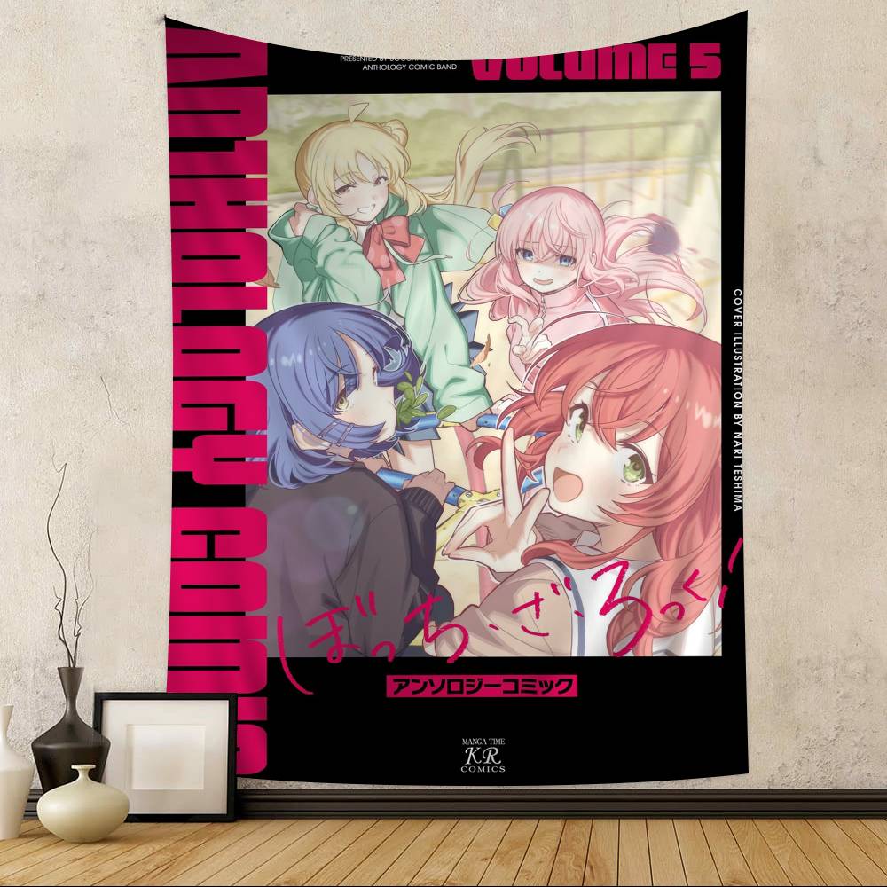 Anime Singer BBocchi The Rock Cartoon Tapestry Wall Hanging Decoration Household Home Decor