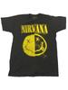 Nirvana T- Shirt Adult MED Black Smiley Logo Smile Grunge Rock