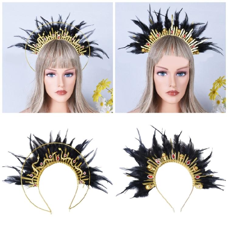 Enchanting Goddess Inspired Feather Crowns for Costume Event Cosplay Celebrations snd Special Occasion Outfits