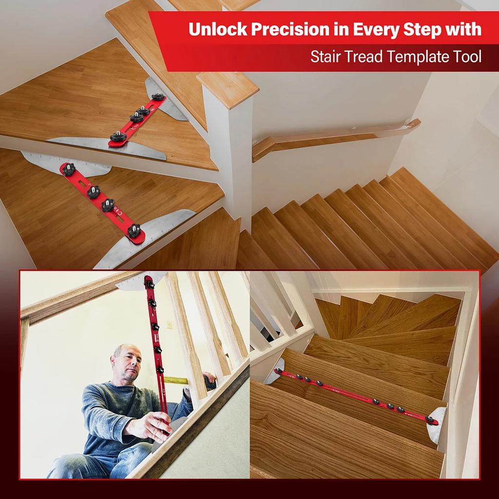 Stair Tread Gauge, Stair Tread Template Tool Jig, Stair Tread and Shelf Gauge, The Ideal Stair Jig and Measuring Tool for Cutting Perfect Stairs,