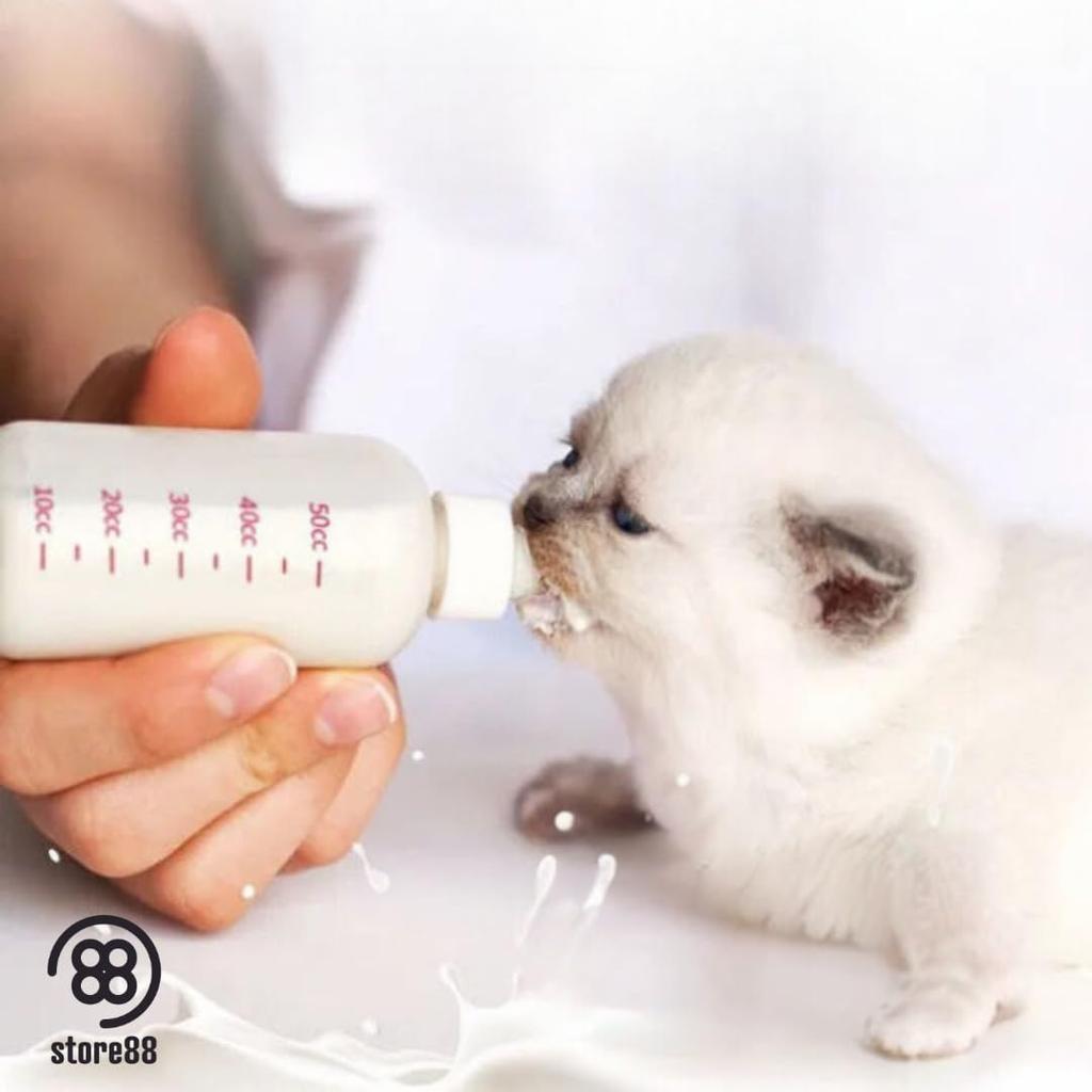 Store88 Baby Bottle Nipple for Water Small Set of 5 Pets, Hydration, Supply, Feeding, Injector, Cat, Dog, Animal, Care, 60mL,