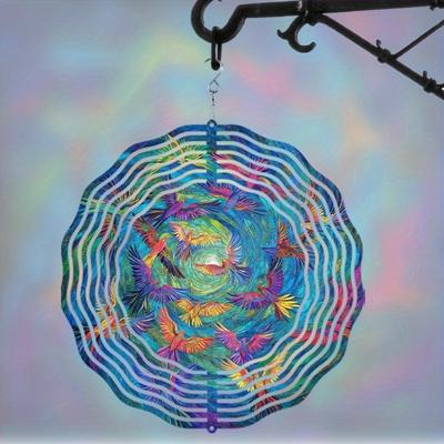 10 Zoll Hängender Windspinner mit 360-Grad-Haken für Balkon-Gartendekoration Frühling Sommer AußendekorationMetall-Windspiele für Heimdekoration