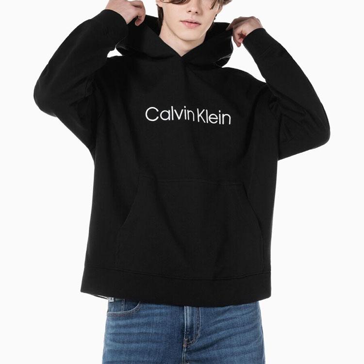 Calvin Klein Minimalist Logo Print Hoodie Men Tops Black 40HM231-BAE
