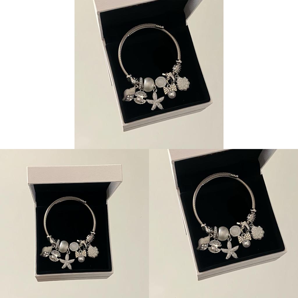 Handcrafted Shell Beaded Bracelet For Women Summer Beach Jewelry With Stainless Steel Material