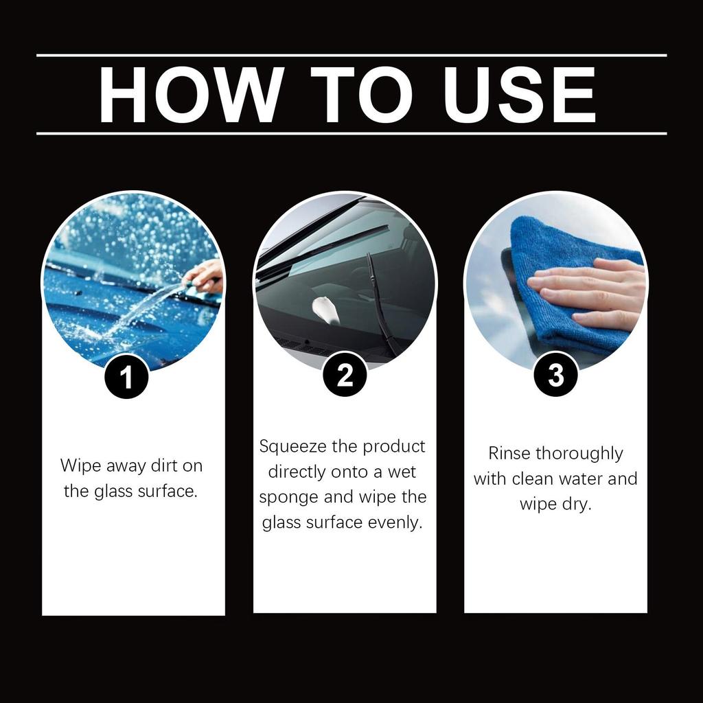Homonth Car Glass Care Kit - Car Glass Cleaning, Stain and Oil Film Removal, Glossy and Clear Renovation 1 set