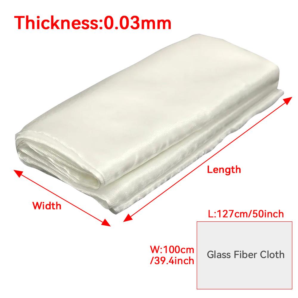 

1pcs 1.27x1m New Glass Fiber Woven Fiberglass Fabric Cloth Plain Weave Reinforced Fabric Tool DIY Material for Automotive Repair 50 X 39