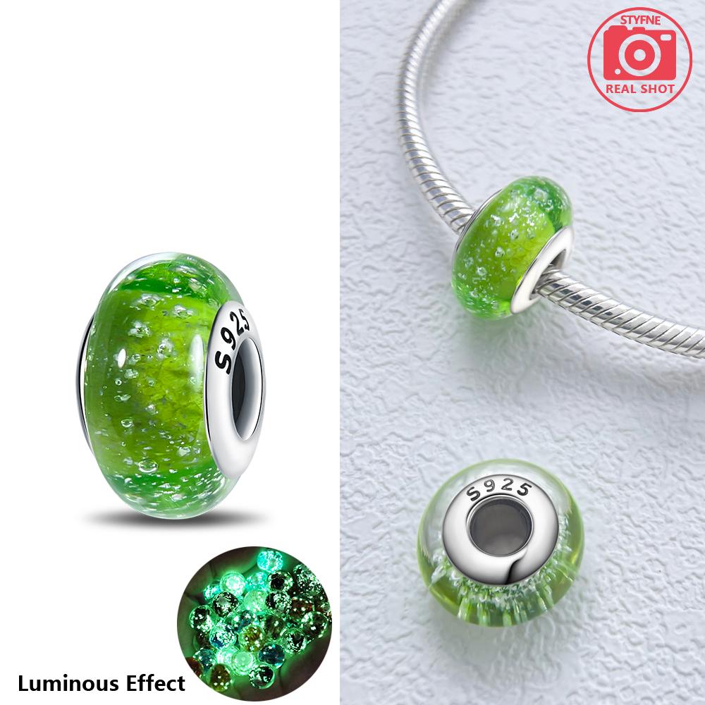 Authentic Certified Pink Glass Bead Blue Romantic Bead Charms Compatible With Bracelets Charm Bead Charms Copper Women Diy Jewellery Making