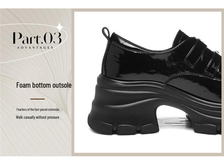 Golden Rabbit Women's British Style Chunky Heel Loafers - Spring/Autumn 2025, Fashionable Thick Sole Mary Jane Shoes