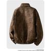 Men American Style Casual Turn Down Collar Pu Leather Flight Bomber Jacket