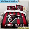 3pcs Custom Name Atlanta-Falcons Rise Up Bedding Set Includes 1 Duvet Cover & 2 Pillowcases for All Seasons Dormitory Home Decor Christmas gifts